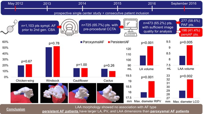 Comparative analysis of left atrial size and appendage morphology in paroxysmal and persistent atrial fibrillation patients