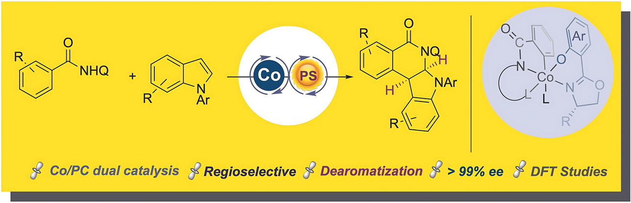 A Dual Cobalt-Photoredox Catalytic Approach for Asymmetric Dearomatization of Indoles with Aryl Amides via C−H Activation