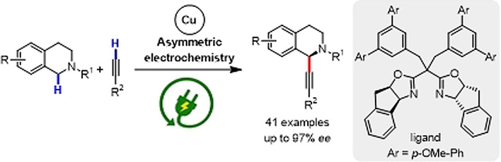 CuII/TEMPO-Catalyzed Enantioselective C(sp3)–H Alkynylation of Tertiary Cyclic Amines through Shono-Type Oxidation