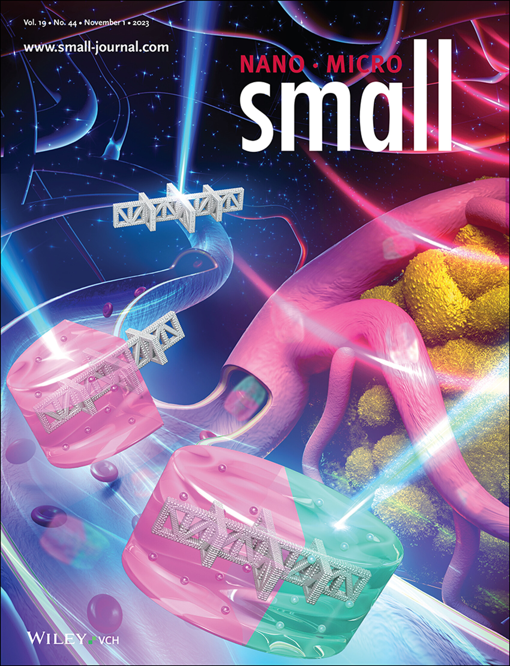 A Multidrug Delivery Microrobot for the Synergistic Treatment of Cancer (Small 44/2023) Volume 19 Issue 44, 2023