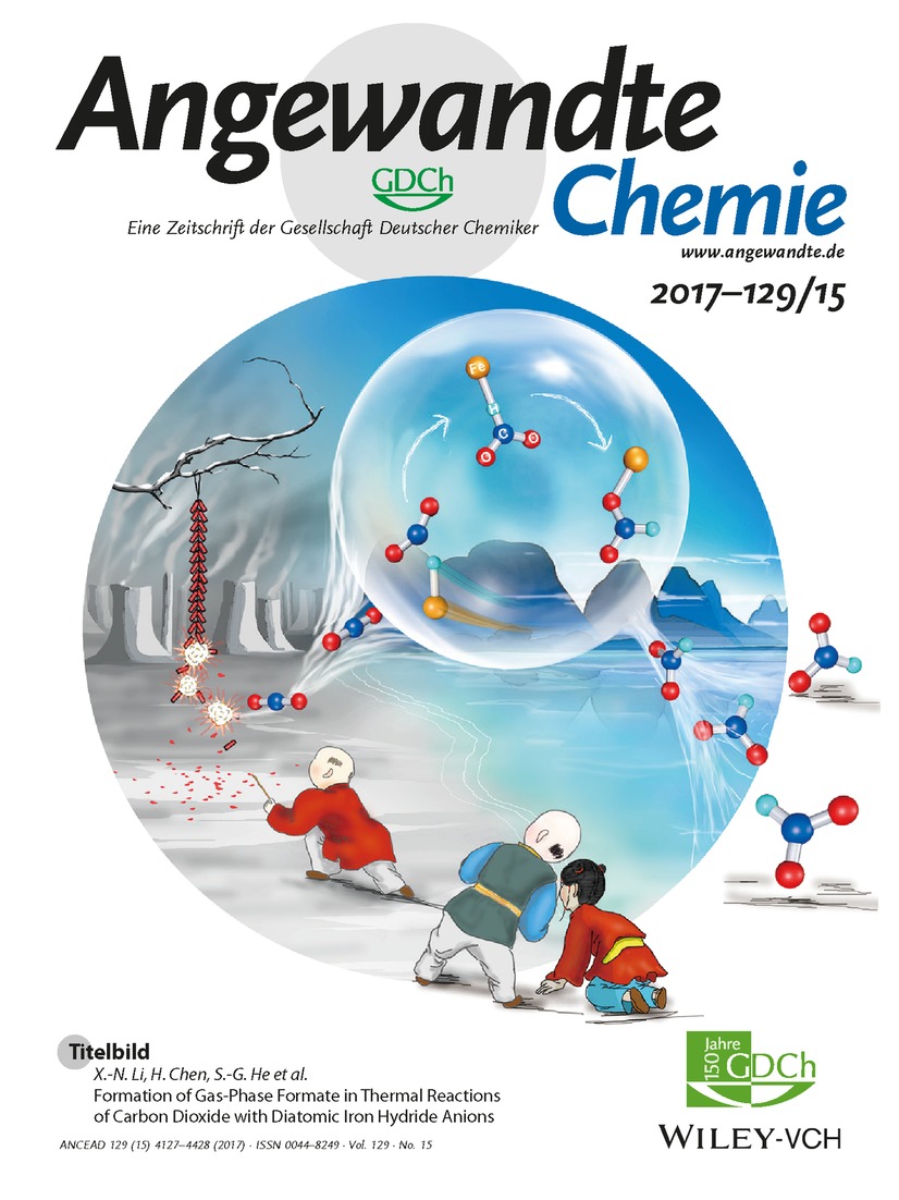 Titelbild: Formation of Gas-Phase Formate in Thermal Reactions of Carbon Dioxide with Diatomic Iron Hydride Anions (Angew. Chem. 15/2017) Volume 129 Issue 15, 2017