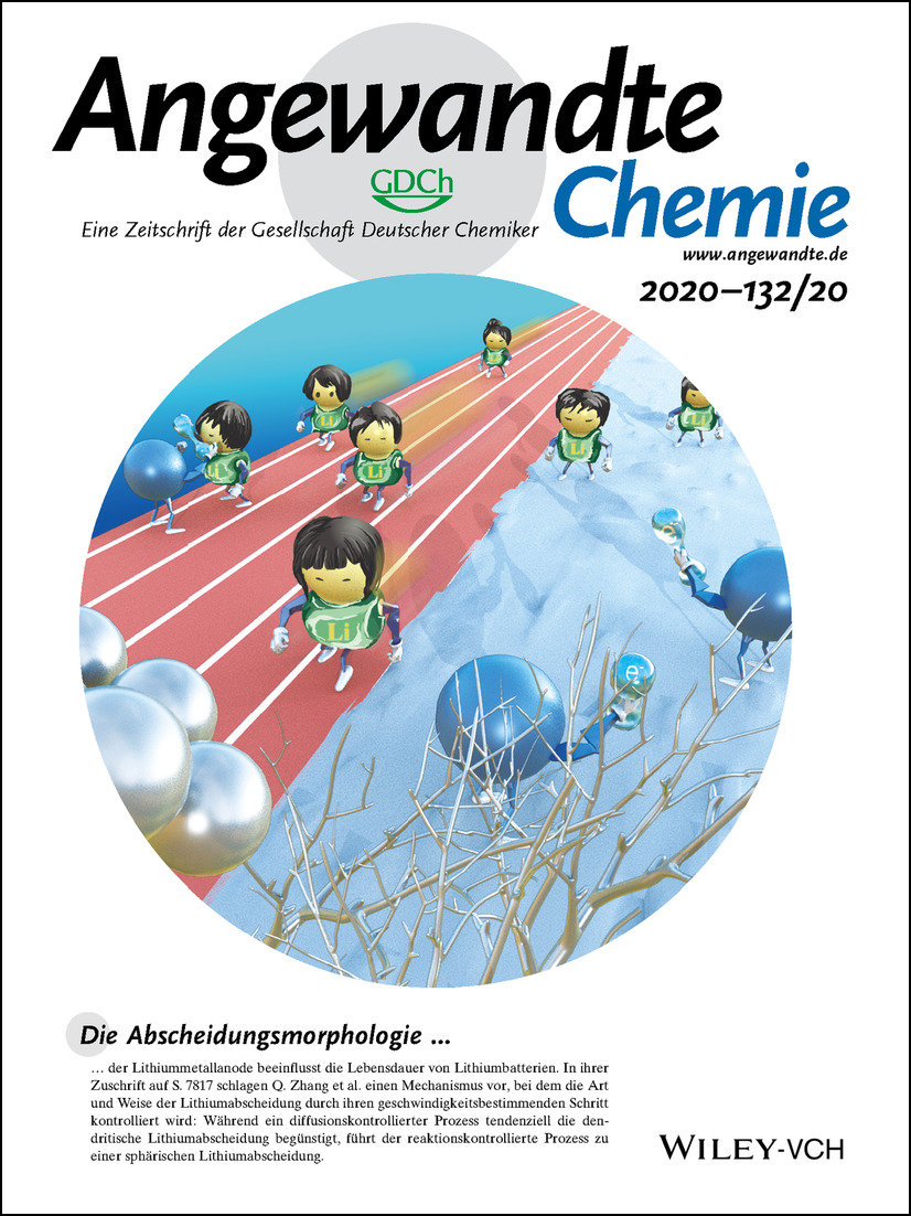 Innenrücktitelbild: A Diffusion--Reaction Competition Mechanism to Tailor Lithium Deposition for Lithium-Metal Batteries (Angew. Chem. 20/2020) Volume 132 Issue 20, 2020