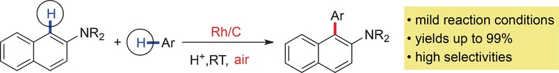 Heterogeneous Rhodium-Catalyzed Aerobic Oxidative Dehydrogenative Cross-Coupling: Nonsymmetrical Biaryl Amines