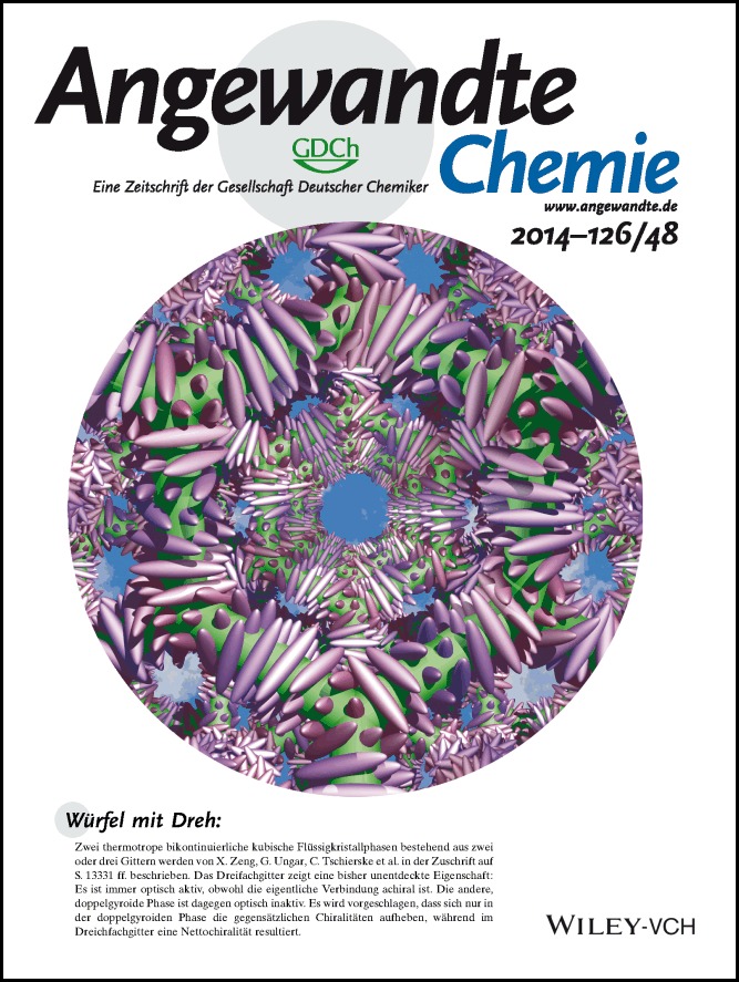 Innenrücktitelbild: Dynamic Mirror-Symmetry Breaking in Bicontinuous Cubic Phases (Angew. Chem. 48/2014)