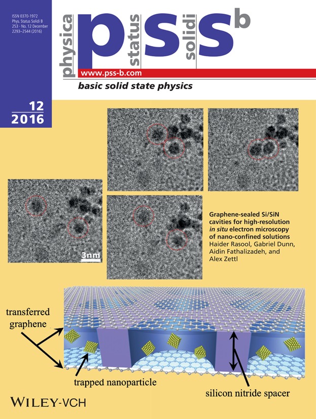 Graphene-sealed Si/SiN cavities for high-resolution in situ electron microscopy of nano-confined solutions (Phys. Status Solidi B 12/2016)