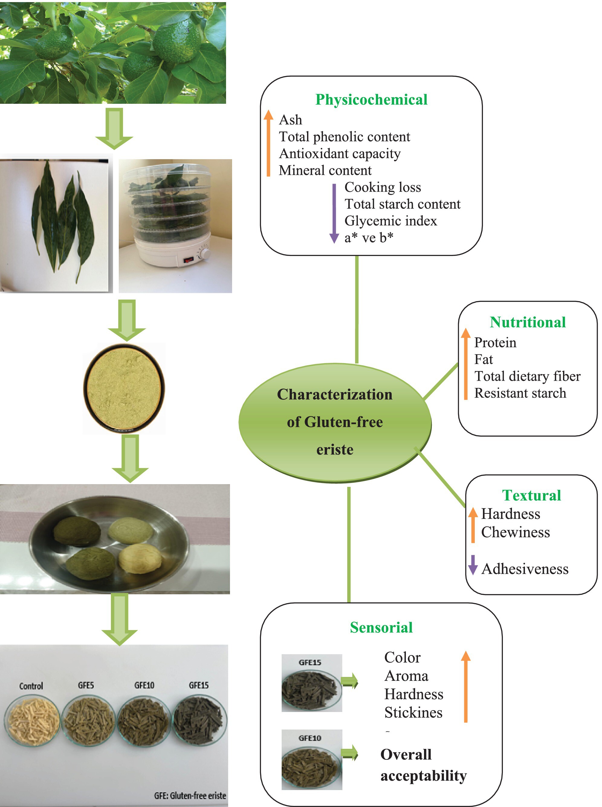 Valorization of Avocado Leaf as a By-Product of the Avocado Fruit: Nutritional, Textural, and Sensory Properties of Gluten-Free Erişte (Turkish Noodles)