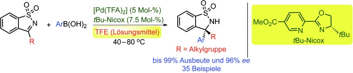 A Palladium-Catalyzed Enantioselective Addition of Arylboronic Acids to Cyclic Ketimines