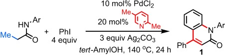 Ligand-Enabled Triple C<span class='icomoon'></span>H Activation Reactions: One-Pot Synthesis of Diverse 4-Aryl-2-quinolinones from Propionamides