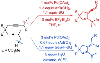 Palladium-Catalyzed Oxidative Arylating Carbocyclization of Allenynes: Control of Selectivity and Role of H2O