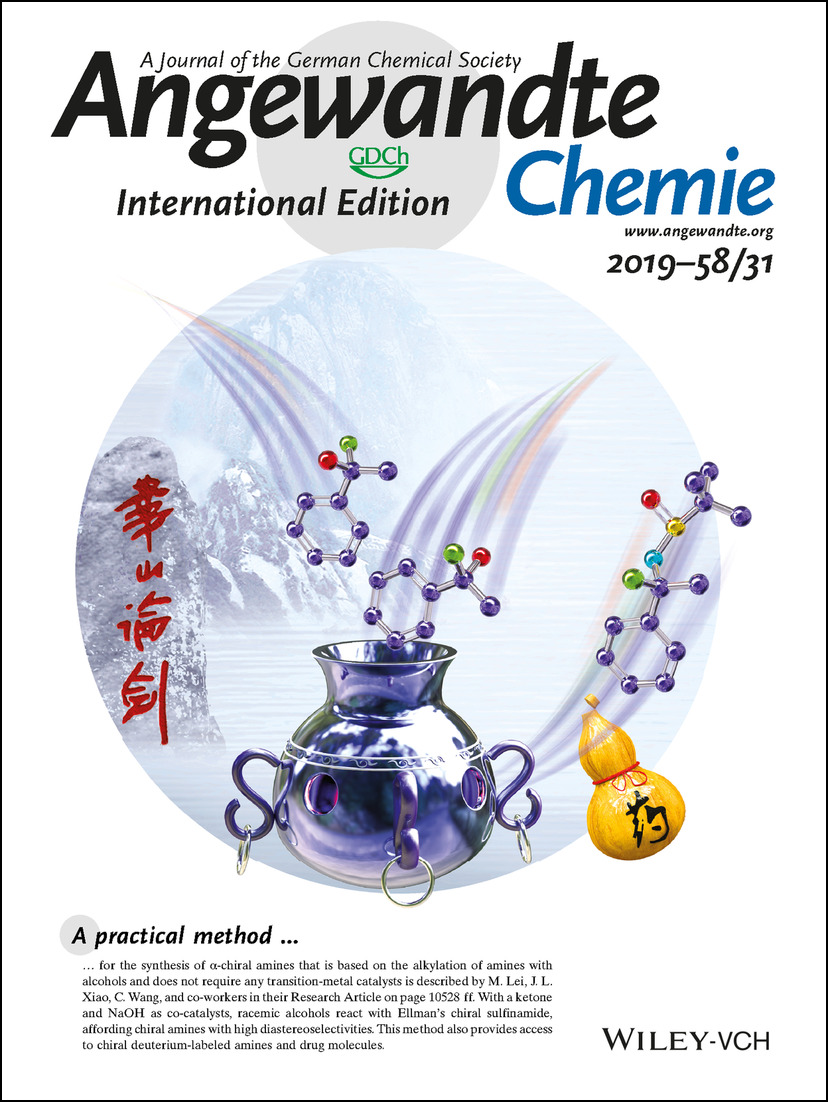 Back Cover: Transition-Metal-Free Hydrogen Autotransfer: Diastereoselective N-Alkylation of Amines with Racemic Alcohols (Angew. Chem. Int. Ed. 31/2019) Volume 58 Issue 31, 2019