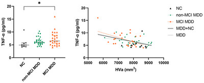Relationships among tumor necrosis factor-alpha levels, beta-amyloid accumulation, and hippocampal atrophy in patients with late-life major depressive disorder