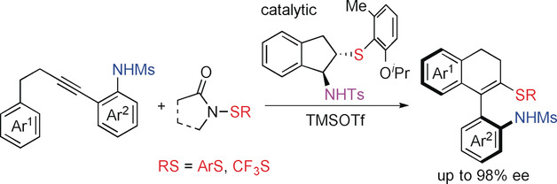 Enantioselective Construction of Axially Chiral Amino Sulfide Vinyl Arenes by Chiral Sulfide-Catalyzed Electrophilic Carbothiolation of Alkynes