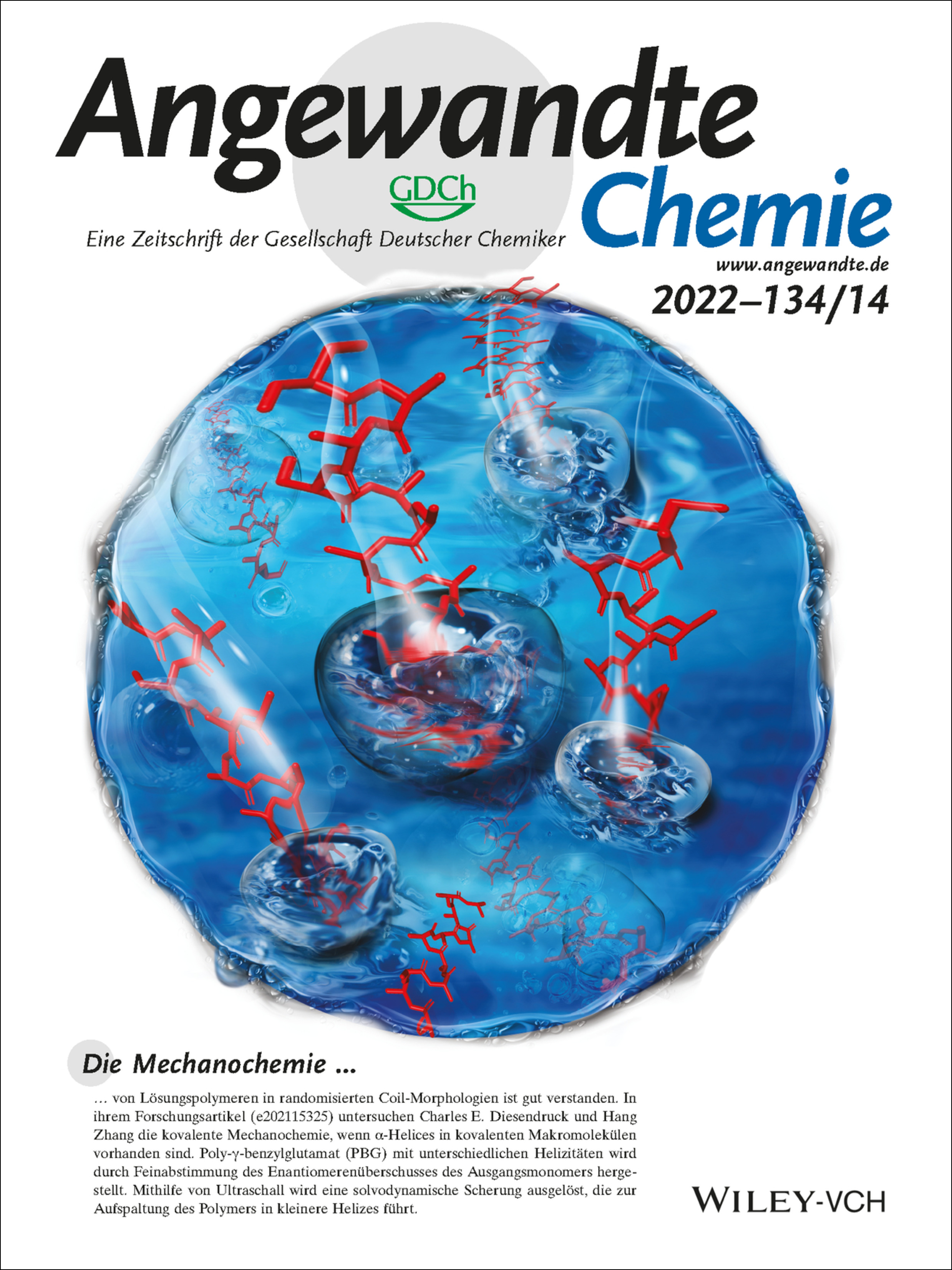 Rücktitelbild: Accelerated Mechanochemistry in Helical Polymers (Angew. Chem. 14/2022) Volume 134 Issue 14, 2022