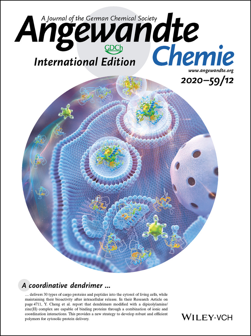 Inside Back Cover: A Coordinative Dendrimer Achieves Excellent Efficiency in Cytosolic Protein and Peptide Delivery (Angew. Chem. Int. Ed. 12/2020) Volume 59 Issue 12, 2020