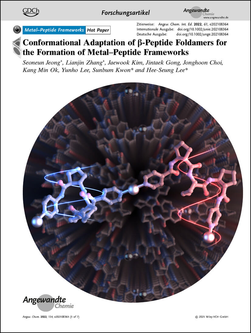 Frontispiz: Conformational Adaptation of β-Peptide Foldamers for the Formation of Metal–Peptide Frameworks Volume 134 Issue 1, 2022