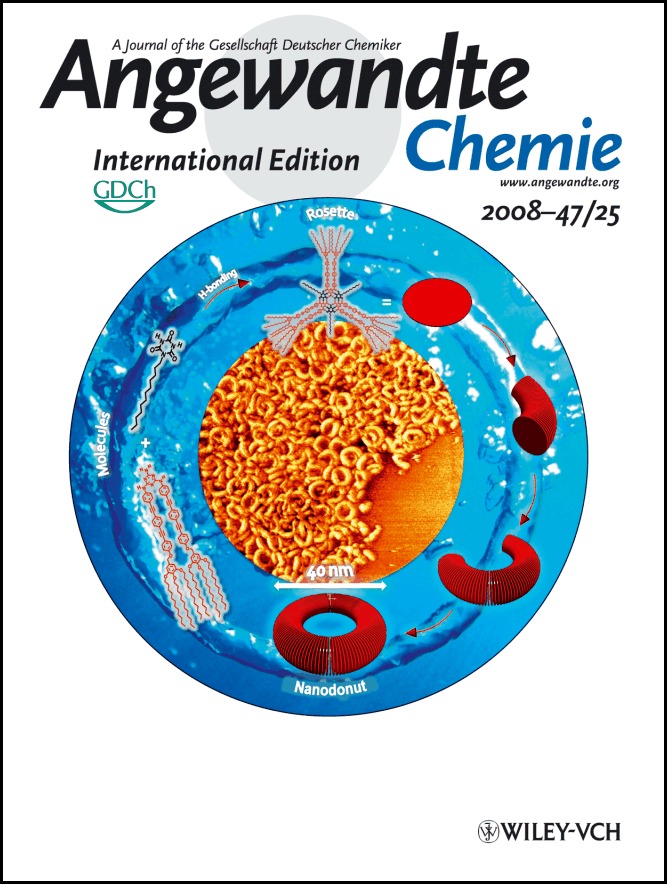 Inside Cover: Toroidal Nanoobjects from Rosette Assemblies of Melamine-Linked Oligo(p-phenyleneethynylene)s and Cyanurates (Angew. Chem. Int. Ed. 25/2008)