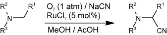 Oxidative Synthesis of α-Amino Nitriles from Tertiary Amines