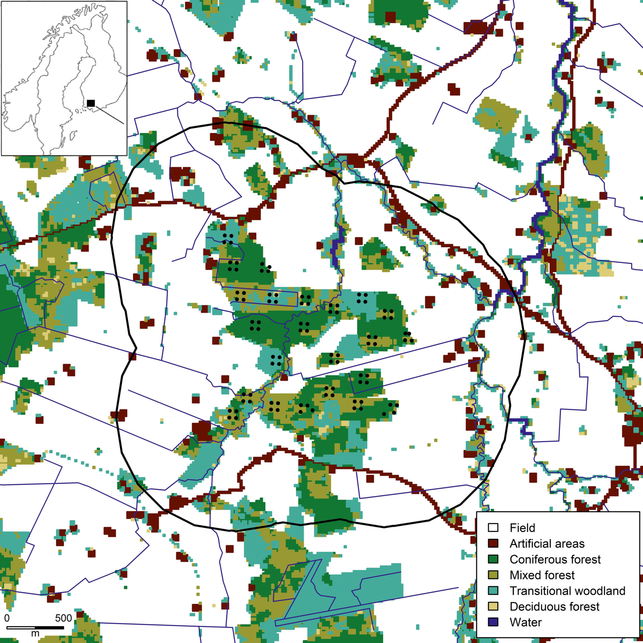 Density-habitat relationships of white-tailed deer (Odocoileus virginianus) in Finland