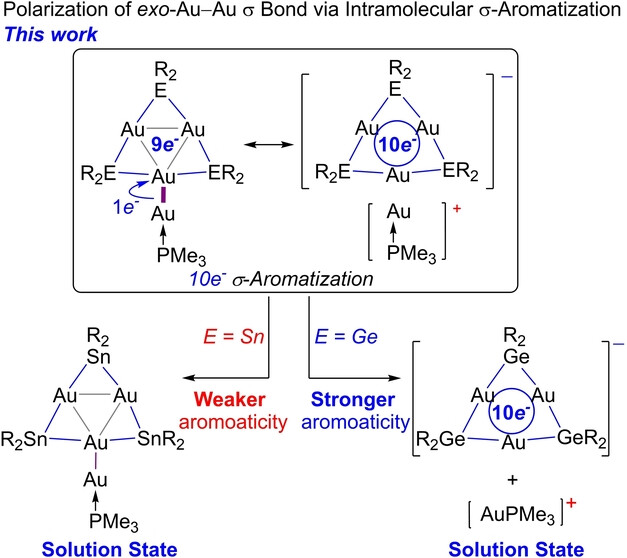 Isolable Tetragold(0) Clusters with Polarity-Tunable exo-Au−Au Bond via Intramolecular σ-Aromatization