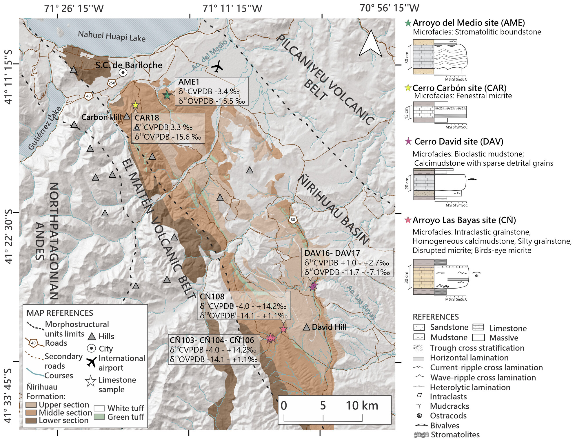 The Miocene lacustrine carbonate factory of the Ñirihuau Formation, Ñirihuau Basin, North Patagonian Andes, Argentina
