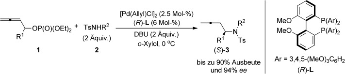 Palladium-Catalyzed Asymmetric Amination of Allenyl Phosphates: Enantioselective Synthesis of Allenes with an Additional Unsaturated Unit
