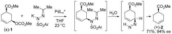 A Stereospecific Palladium-Catalyzed Route to Monoalkyl Diazenes for Mild Allylic Reduction