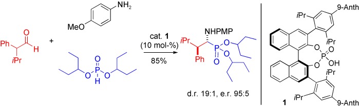 Direct Catalytic Asymmetric Three-Component Kabachnik–Fields Reaction