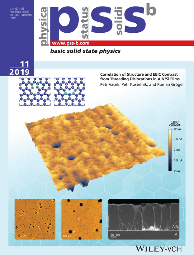 Correlation of Structure and EBIC Contrast from Threading Dislocations in AlN/Si Films (Phys. Status Solidi B 11/2019) Volume 256 Issue 11, 2019