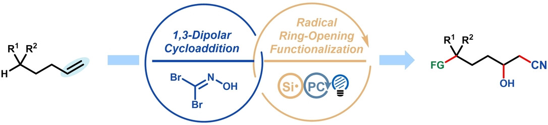 Photocatalytic Multisite Functionalization of Unactivated Terminal Alkenes by Merging Polar Cycloaddition and Radical Ring-Opening Process