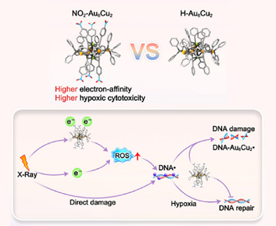 Au6Cu2 Clusters with High Electron Affinity and Oxygen-Mimetic Properties for Hypoxic Tumor Radiosensitization