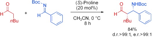 Proline-Catalyzed Mannich Reaction of Aldehydes with N-Boc-Imines