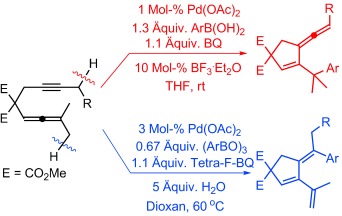 Palladium-Catalyzed Oxidative Arylating Carbocyclization of Allenynes: Control of Selectivity and Role of H2O