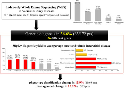 Genetic diagnosis of kidney disease by whole exome sequencing and its clinical application