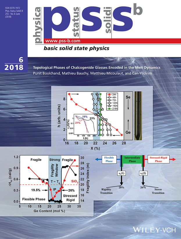 Topological Phases of Chalcogenide Glasses Encoded in the Melt Dynamics (Phys. Status Solidi B 6/2018) Volume 255 Issue 6, 2018