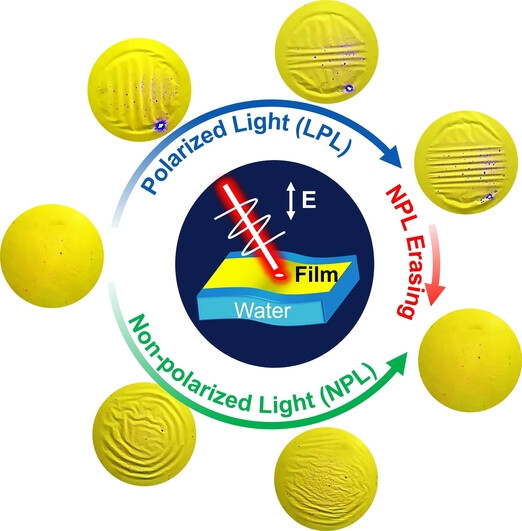 Polarization-Dependent Ultrasensitive Dynamic Wrinkling on Floating Films Induced by Photo-Orientation of Azopolymer