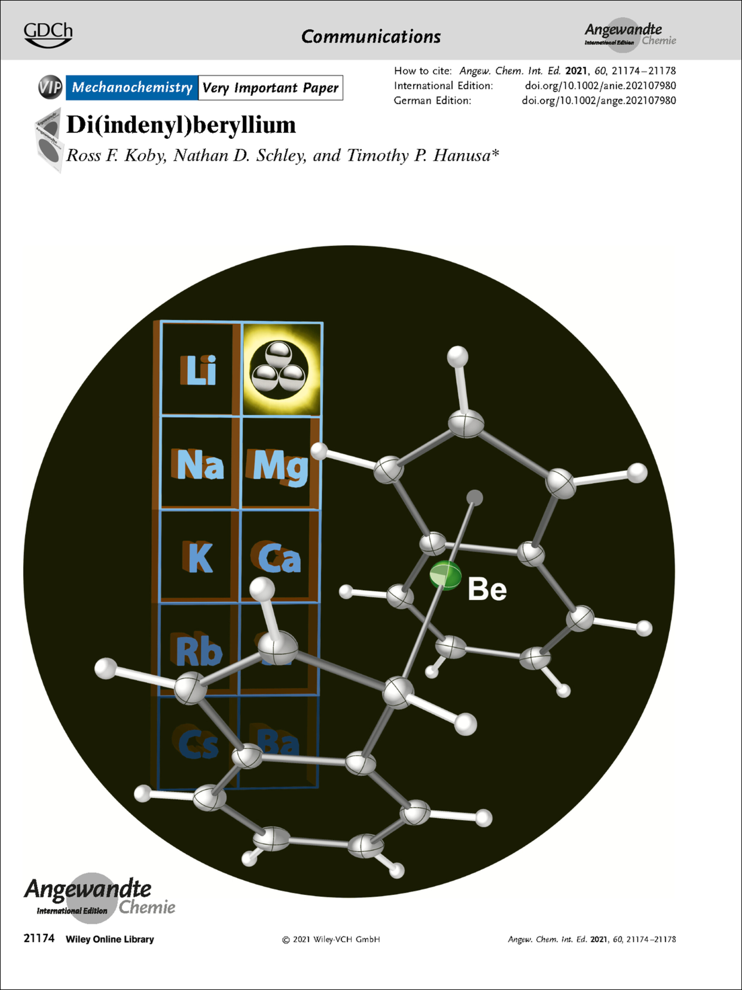 Frontispiece: Di(indenyl)beryllium Volume 60 Issue 39, 2021