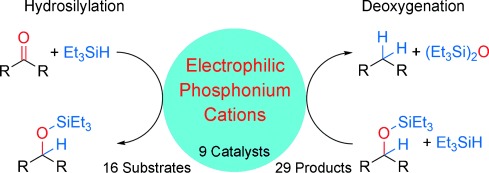 Catalytic Ketone Hydrodeoxygenation Mediated by Highly Electrophilic Phosphonium Cations