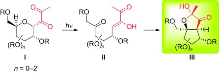 Sequential Norrish Type II Photoelimination and Intramolecular Aldol Cyclization of 1,2-Diketones in Carbohydrate Systems: Stereoselective Synthesis of Cyclopentitols