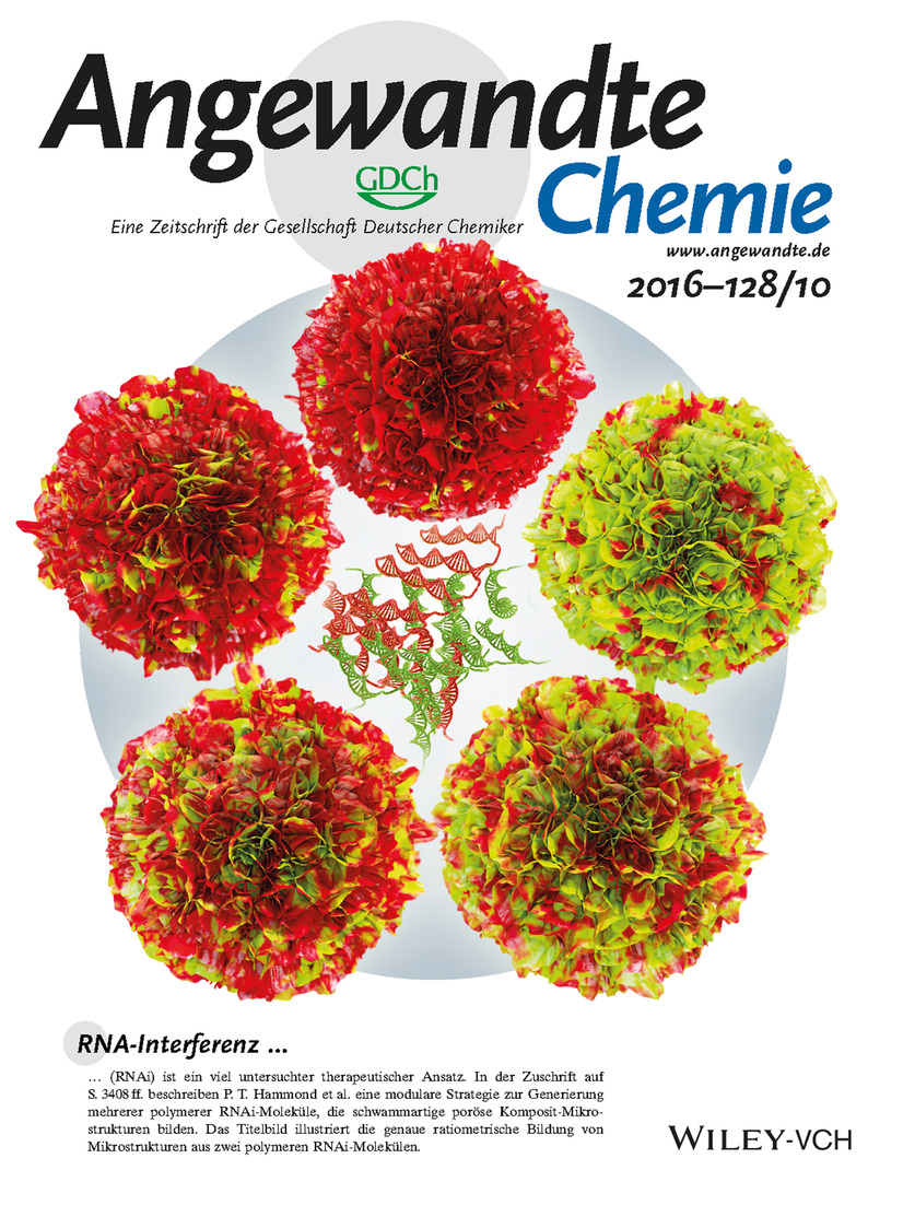 Innenrücktitelbild: A Multi-RNAi Microsponge Platform for Simultaneous Controlled Delivery of Multiple Small Interfering RNAs (Angew. Chem. 10/2016) Volume 128 Issue 10, 2016