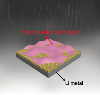 Facile Generation of Polymer–Alloy Hybrid Layers for Dendrite-Free Lithium-Metal Anodes with Improved Moisture Stability