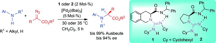Asymmetric N<span class='icomoon'></span>H Insertion of Secondary and Primary Anilines under the Catalysis of Palladium and Chiral Guanidine Derivatives