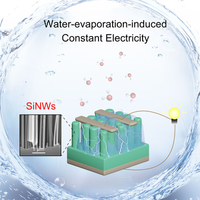Constant Electricity Generation in Nanostructured Silicon by Evaporation-Driven Water Flow