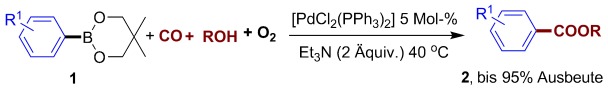 Palladium-Catalyzed Aerobic Oxidative Carbonylation of Arylboronate Esters under Mild Conditions