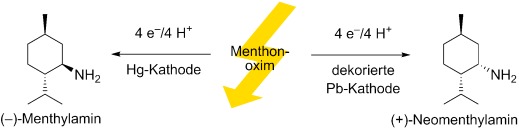 Effiziente und stereodivergierende elektrochemische Synthese von optisch reinen Menthylaminen