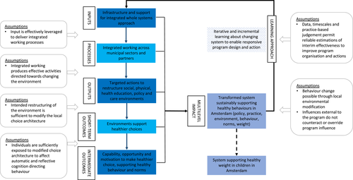 Developing the logic framework underpinning a whole-systems approach to childhood overweight and obesity prevention: Amsterdam Healthy Weight Approach