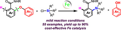 Iron-Catalyzed Reductive C(aryl)—Si Cross-Coupling of Diaryl Ethers with Chlorosilanes