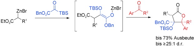 Diastereoselective Synthesis of Pentasubstituted γ-Butyrolactones from Silyl Glyoxylates and Ketones through a Double Reformatsky Reaction