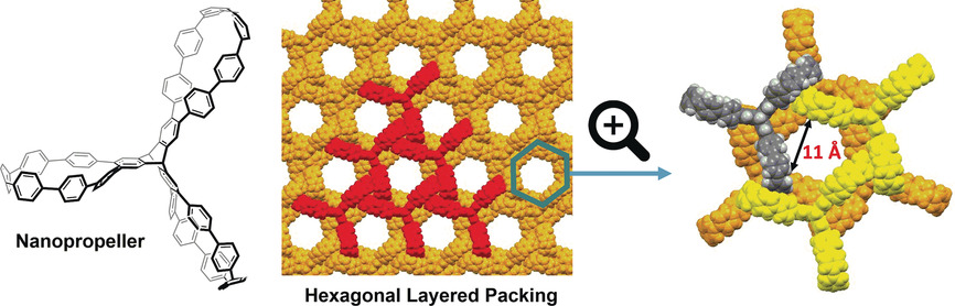 A Molecular Propeller with Three Nanohoop Blades: Synthesis, Characterization, and Solid-State Packing