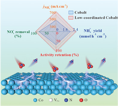 Enhanced Activity and Stability for Electrocatalytic Nitrate Reduction to Ammonia over Low-Coordinated Cobalt