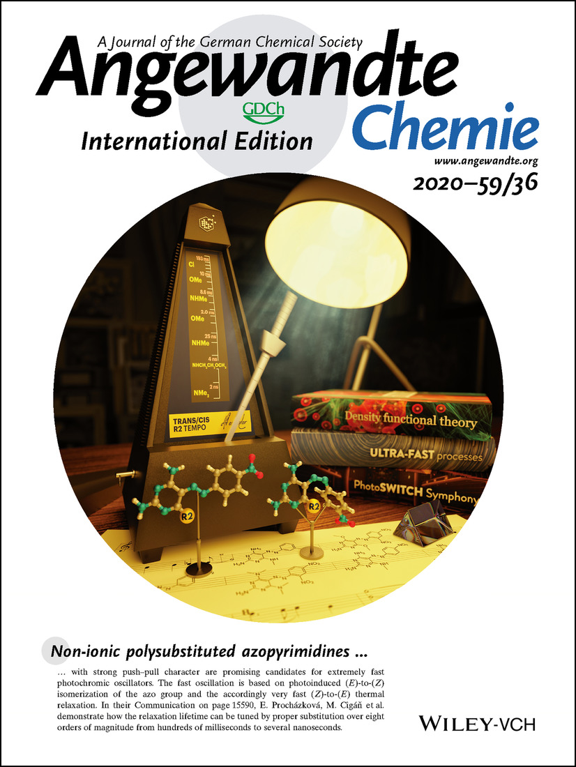 Back Cover: Polysubstituted 5-Phenylazopyrimidines: Extremely Fast Non-ionic Photochromic Oscillators (Angew. Chem. Int. Ed. 36/2020) Volume 59 Issue 36, 2020